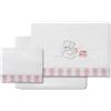 Interbaby Lenzuola Coralina Minicuna Honey Bear bianco e rosa