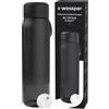 Wessper Borraccia Filtrante in Tritan, 1 l, Borraccia con Filtro Acqua Actitex Disc, Fiduce il Cloro, Contatore di Sostituzione del Filtro, Bottiglia BPA FREE - Nero