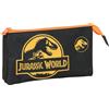 safta JURASSIC WORLD - Astuccio triplo, astuccio per bambini, ideale per bambini in età scolastica, comodo e versatile, qualità e resistenza, 22 x 3 x 12 cm