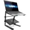 Pyle Supporto Laptop Regolabile Portatile 16-27 cm, Supporto Notebook e Supporto Laptop Scrivania per DJ, Gaming, Casa o Ufficio con Ripiano
