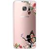 Evetane Cover compatibile con Samsung Galaxy S7 Edge 360 integrale Cover anteriore posteriore resistente alla fine protezione, resistente, trasparente, motivo: farfalla floreale