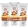 Omia, Crema Corpo Eco Bio con Olio di Argan del Marocco, Per Pelli Secche, Nutriente e Vellutante, Azione Elasticizzante, Non Unge, Senza Siliconi, Dermatologicamente Testata - 3 Flaconi da 200 ml