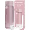 Wessper Borraccia Filtrante in Tritan, 700 ml, Borraccia con Filtro Acqua Actitex Disc, Fiduce il Cloro, Contatore di Sostituzione del Filtro, Bottiglia BPA FREE - Rosa