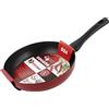 VITRINOR Pepe rosso, padella 24 cm, antiaderente rinforzato, induzione, acciaio smaltato, riscaldamento rapido, esterno rosso