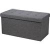 FANTASK Pouf con vano portaoggetti, 80 x 40,5 x 40,5 cm x 40,5 cm, pieghevole, per camera da letto e ingresso, grigio scuro