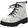 Skechers Gravlen Hi Doodle Down - Stivaletti da ragazza, Argento Pu Nero Trim, 13 UK Child