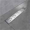 EMKE Canalina per doccia in acciaio inox, 40 cm, sifone con filtro antiodore/filtro per capelli, design a fila laterale, scarico doccia, scarico doccia per bagno