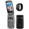 Brondi Amico Sicuro Plus 2.8'' Dual Sim SOS Black Metal con base di ricarica e B