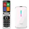 BRONDI CONTENDER DUAL SIM 3" EASY PHONE CLAMSHELL TASTI SELEZIONE RAPIDA WHITE