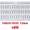 FINTE CIGLIA 60 x CIUFFETTI CIUFFI 12 mm NERE MAKE UP ESTETISTA CLIO 12mm sy