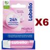 Labello 6 PZ LABELLO PEARLY SHINE BURROCACAO STICK LABBRA IDRATANTE BURRO KARITE' 4,8ml