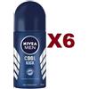 Nivea Men 6 PZ NIVEA MEN DEO ROLL ON COOL KICK 50ML DEODORANTE CORPO UOMO