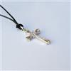 CROCE COLLANA CIONDOLO PENDENTE BRILLANTE ZIRCONE STRASS ARGENTO DONNA nw