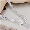 ARGENTO IN BRACCIALE TWISTER 9,25 RODIATO UOMO DONNA ZIRCONI ts