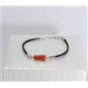 BRACCIALE ARGENTO 925 CON CORALLO ROSSO CUOIO NERO REGOLABILE AGRP 0134