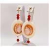 ORECCHINI IN ORO GIALLO 18 KT CON CORALLO ROSSO E CAMMEI FARFALLE OGHT 0605