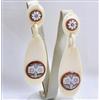 ORECCHINI IN ORO GIALLO 18 KT CON OSSO E CAMMEI IN SARDONICO FIORI OGHT 0342
