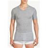 RAGNO 601598 Maglietta Scollo V Uomo Lana e Seta BIANCO-NERO-BLU-VAPORE