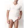 PEROFIL T-shirt M/M Scollo V Lana Seta Cotone BIANCO