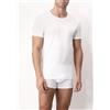 CAGI 1318 T-shirt Girocollo Basso Uomo 100% Filo di Scozia BIANCO-NERO