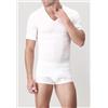 PEROFIL T-SHIRT COLLO V M/M Scollo V 100% Filo Scozia BIANCO