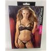 Cottelli Collection Completo set intimo lingerie sexy in pizzo nero taglia S da donna hot erotico