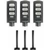 KIT 3 PEZZI LAMPIONE STRADALE CON STAFFA LED 90 W PANNELLO SOLARE FOTOVOLTAICO