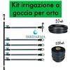 Kit irrigazione orto completo impianto a goccia da 100 mq manichetta 16 passo 20