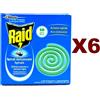 Raid 6 PZ RAID SPIRALE ANTIZANZARE DA 10 SPIRALI ZAMPIRONI INSETICCIDA PER ESTERNI