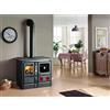 Nordica Extraflame Cucina a Legna Idro Forno 16,8 kW Antracite Termorosa Xxl Nordica Extraflame