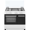 Ducati Cucina a Gas 4 Fuochi Forno Elettrico con Grill 90x60 cm Bianco SD490WE DUCATI
