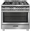 Glem Gas Cucina a Gas 5 Fuochi Forno a Gas Ventilato 90x60 cm Inox ST96TVI Glem Gas
