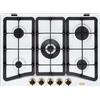 De Longhi Piano Cottura 5 Fuochi a Gas da Incasso Larghezza 68 cm Bianco BF57PRO DE LONGHI