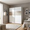 FORES HABITAT Armadio Guardaroba 2 ante scorrevoli 180x60x200 cm Bianco FORES HABITAT