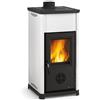Nordica Extraflame Stufa a Legna in Ghisa con Vetro ceramico 6.6 Kw Bianco Nordica Tea