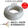 CAVO ALLARME ANTIFURTO SCHERMATO MATASSA 100 MT 2 4 6 FILI SICUREZZA IN RAME