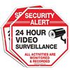 Faittoo Confezione da 2 cartelli di videosorveglianza, 25,4 x 25,4 cm, antiruggine, in alluminio .040, segnaletica di sicurezza riflettente, per uso interno o esterno, per telecamera di sicurezza CCTV