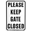 HY-KO Products 20523 - Cartello in alluminio con scritta Please Keep Gate Closed, colore: Nero/Bianco, 30 cm x 40 cm