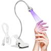 Woobroo Lampada UV Nail Gel 5W Mini Asciugacapelli Lampada UV Unghie Gel Posa Americana Professionale Lampada Colla Ultravioletta con Testa Rotante a 360 gradi per Manicure Dita Secca (Argento)