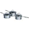 Circulon SteelShield Serie C - Set di 3 pentole in acciaio inox, 16/18/20 cm, pentole a induzione con coperchi, ibride antiaderenti, lavabili in lavastoviglie