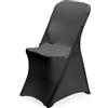 HENDI Coprisedia pieghevole, copertura protettiva elasticizzata rimovibile per eventi, banchetti e buffet, lavabile e riutilizzabile, 540x440x(H)840mm, jersey liscio, nero, poliestere/elastan