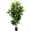 OXLLXO Albero di fico artificiale con foglie di violino in fioriera, bella pianta finta per interni ed esterni, resistente ai raggi UV, per soggiorno, balcone, decorazione ad angolo