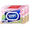 Tempo Salviette umidificate per WC, delicate e pulite, 4 x 42 panni