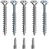vasalat Spax - Set di viti per legno con filettatura completa/parziale + punta Torx 5 misure: 3 x 30/4 x 40/4,5 x 45/5 x 80/6 x 100 / WIRROX Silver