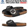 Birkenstock Madrid grande fibbia pelle oliata nero 1006523 taglia unisex