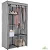 ARMADIO GUARDAROBA ACCIAIO TESSUTO APPENDIABITI CABINA CON RIPIANI 88X46XH169CM