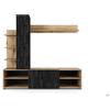 PARETE ATTREZZATA PORTA TV 180X170X40 CM ARDESIA ROVERE 2 ANTE MENSOLE MOBILE