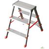 SCALA SCALETTA ALLUMINIO DOPPIA SALITA 3 GRADINI ANTISCIVOLO SGABELLO DOMESTICO