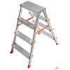 SCALA SCALETTA SGABELLO ALLUMINIO DOPPIA SALITA FORBICE 4 GRADINI 84 CM