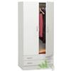 KIT ARMADIO 2 ANTE BATTENTI + 2 CASSETTI CAMERA DA LETTO 80X52X170H CM BIANCO